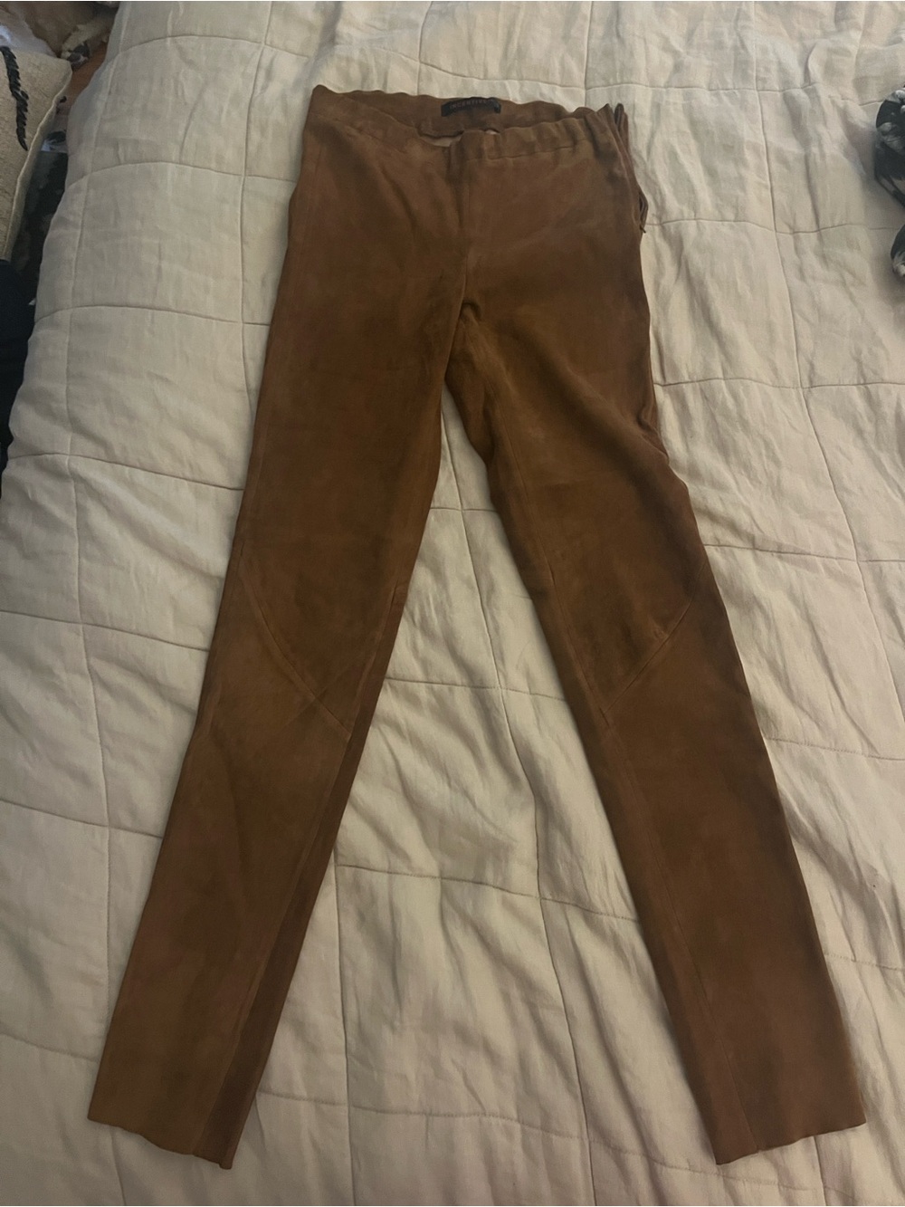 Women's Brown Faux-Suede Skinny Pants